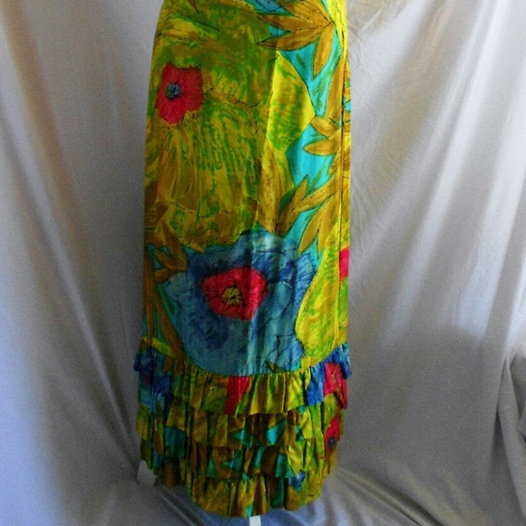 Vintage 60s Boho Hippie Hawaiian Maxi Dress Sz 4 - Picture 4 of 8